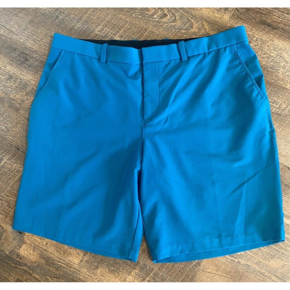 NIKE GOLF DRI-FIT Size 42 Men's Flat Front Poly Spandex Shorts 10”  Blue Preppy